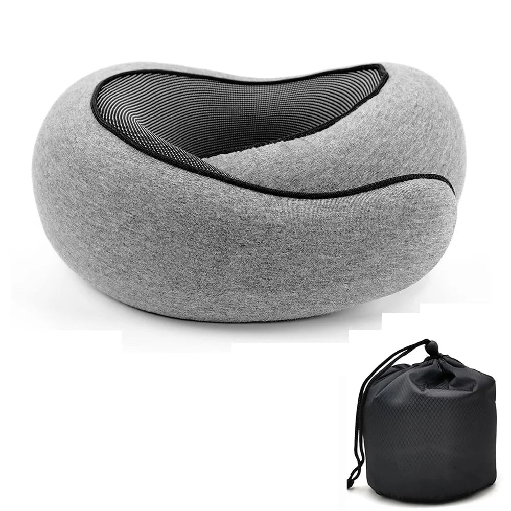Travel Neck Pillow Memory Foam U-shaped Pillow Snail Style Travel Neck Support Portable Adjustable Soft Noon Break Sleep Pillows – Ansicht 8