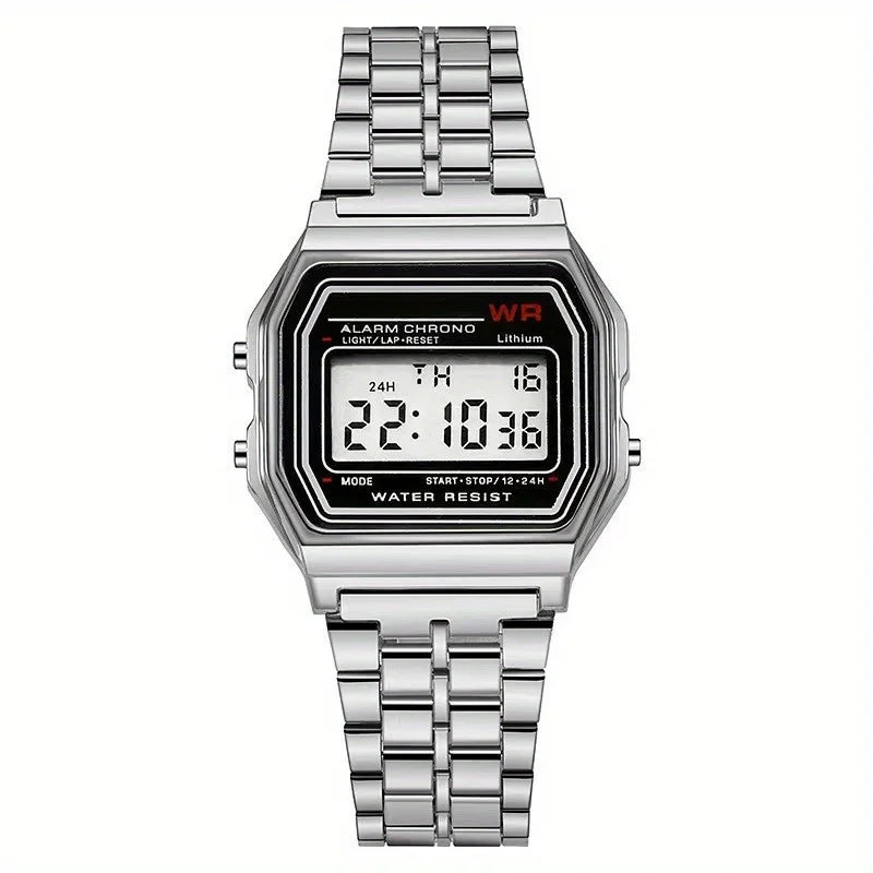 VitaHome™ RetroSteel Digital Multifunction Watch