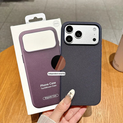 Luxury Business Technology Woven Magnetic Case for IPhone 18 Pro Max 17 16 15 14 13 Technical Fabric Anti Drop Cover with Packet – Ansicht 12