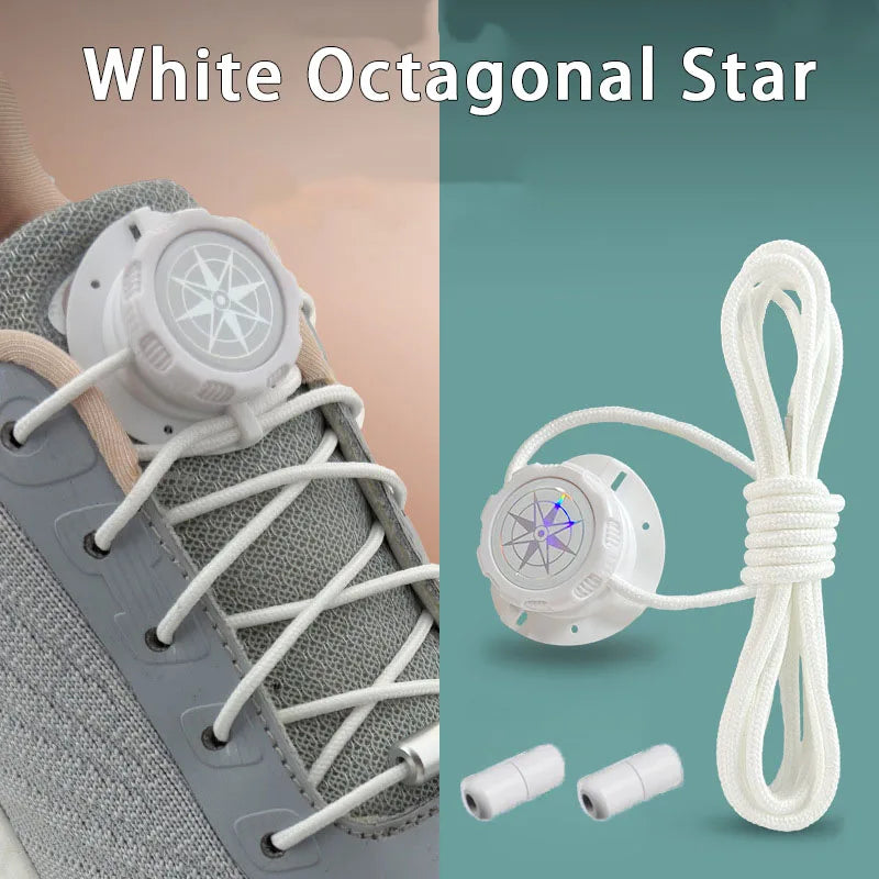 Upgraded No‑Tie Automatic Sneaker Laces Thick Rope Shoelaces with Swivel Metal Capsule Buckles Easy Installation – Ansicht 7