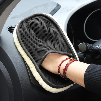 Vital™ Plush Wool Soft Car Wash Mitt & Cleaning Glove | Scratch-Free Auto Detailing