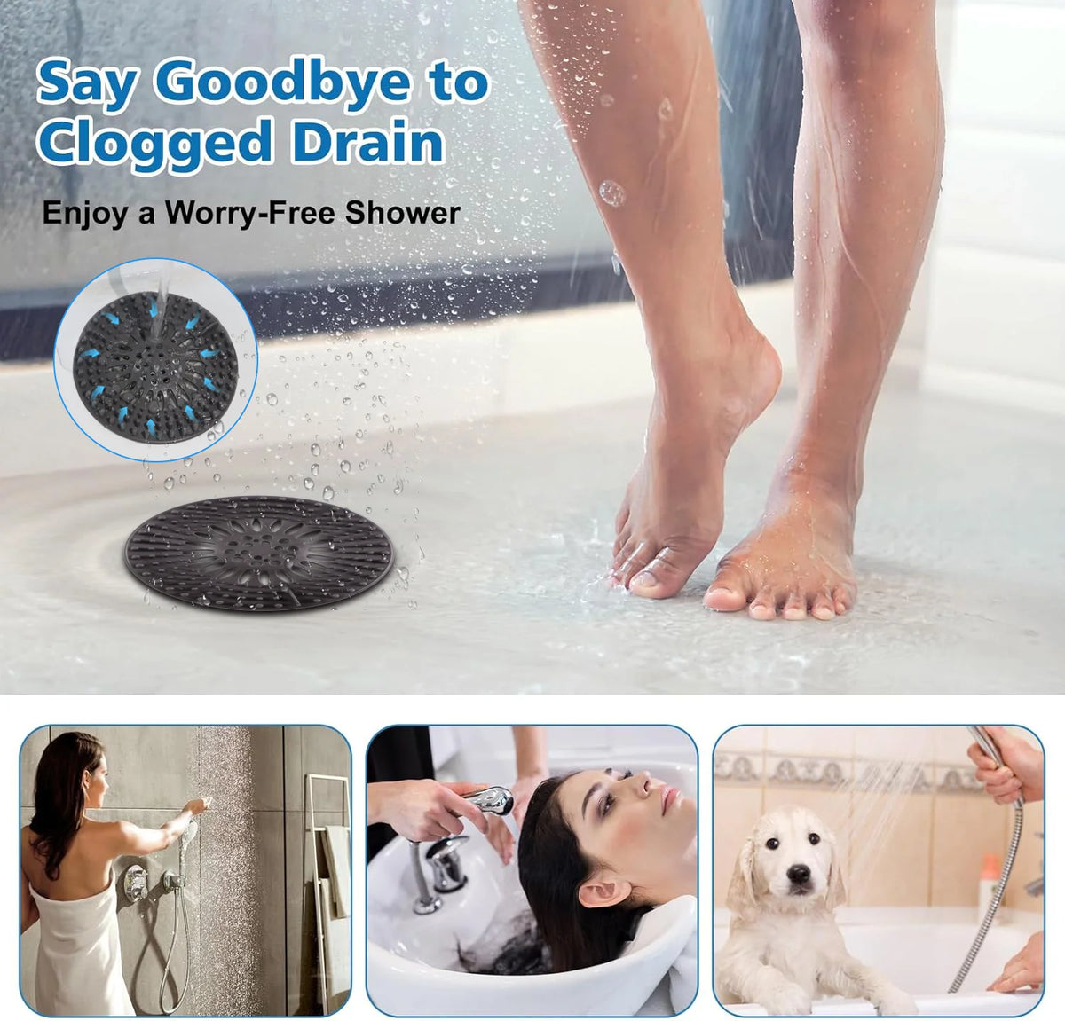 Vital™ DrainGuard Silicone Hair Catcher & Drain Cover