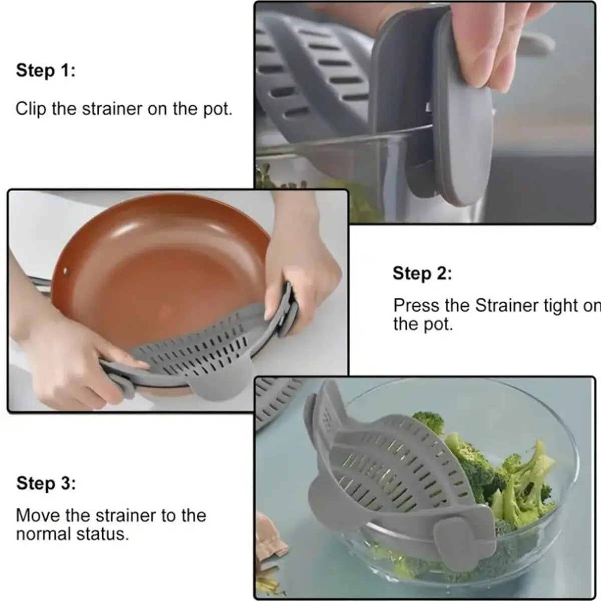 ChefClip™ Universal Silicone Strainer