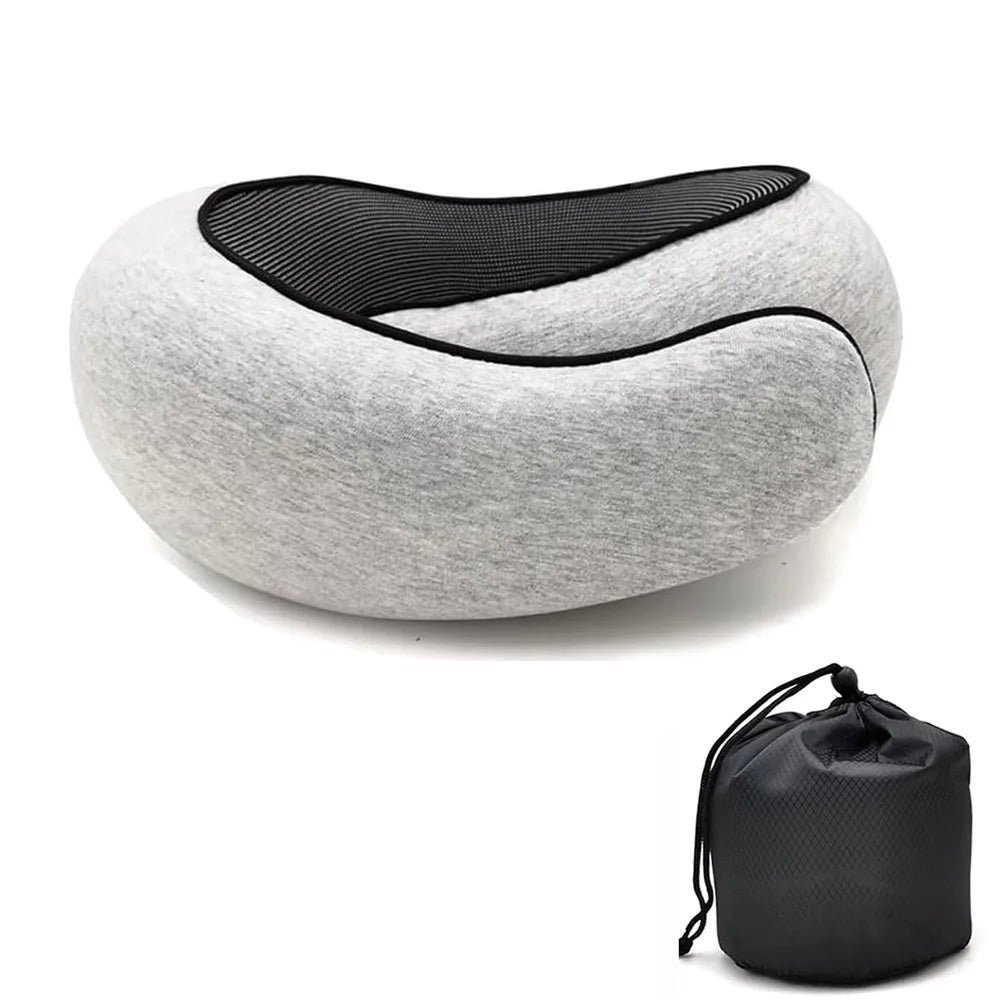 Travel Neck Pillow Memory Foam U-shaped Pillow Snail Style Travel Neck Support Portable Adjustable Soft Noon Break Sleep Pillows – Ansicht 7