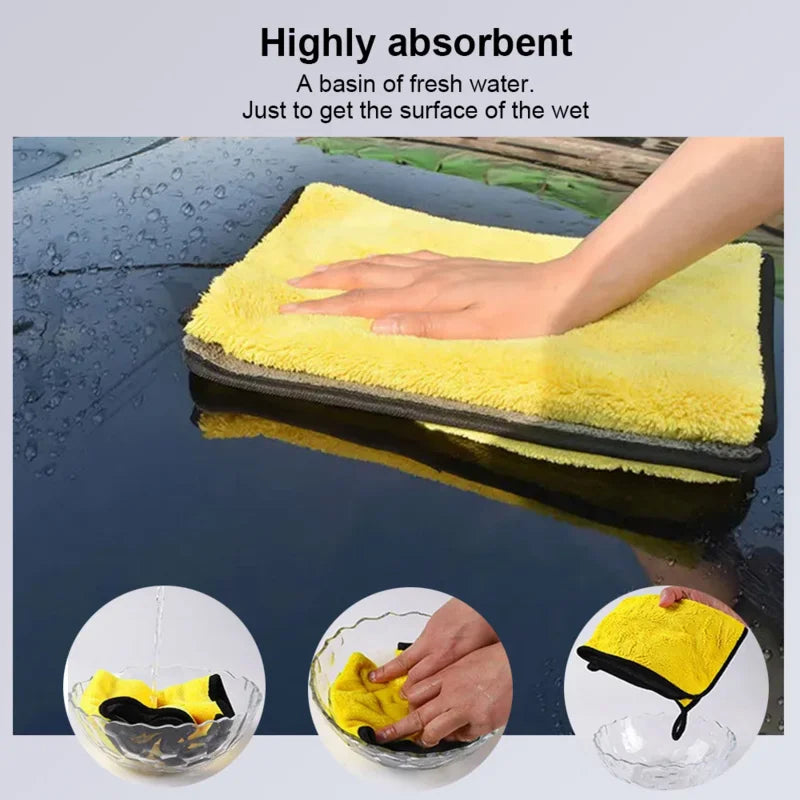 Car Wash Towels Cleaning Cloth Absorbent Dry Cloth General Purpose Microfiber Towel Thickened Yellow 30/40/60cm – Ansicht 4