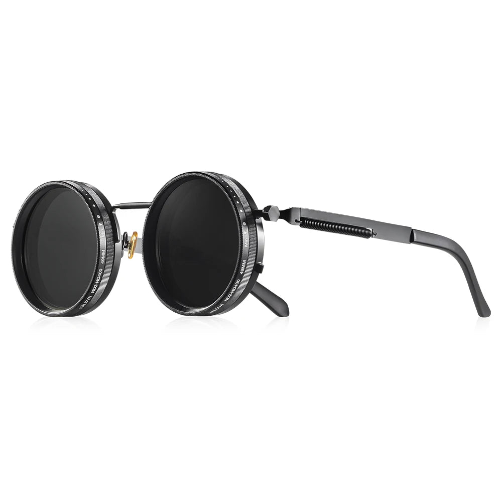 Vita Retro Punk Adjustable Polarized Round Sunglasses