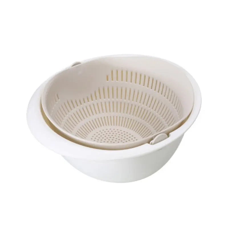 VitaHome™ SpinClean Dual-Layer Rotating Fruit & Vegetable Strainer Basket