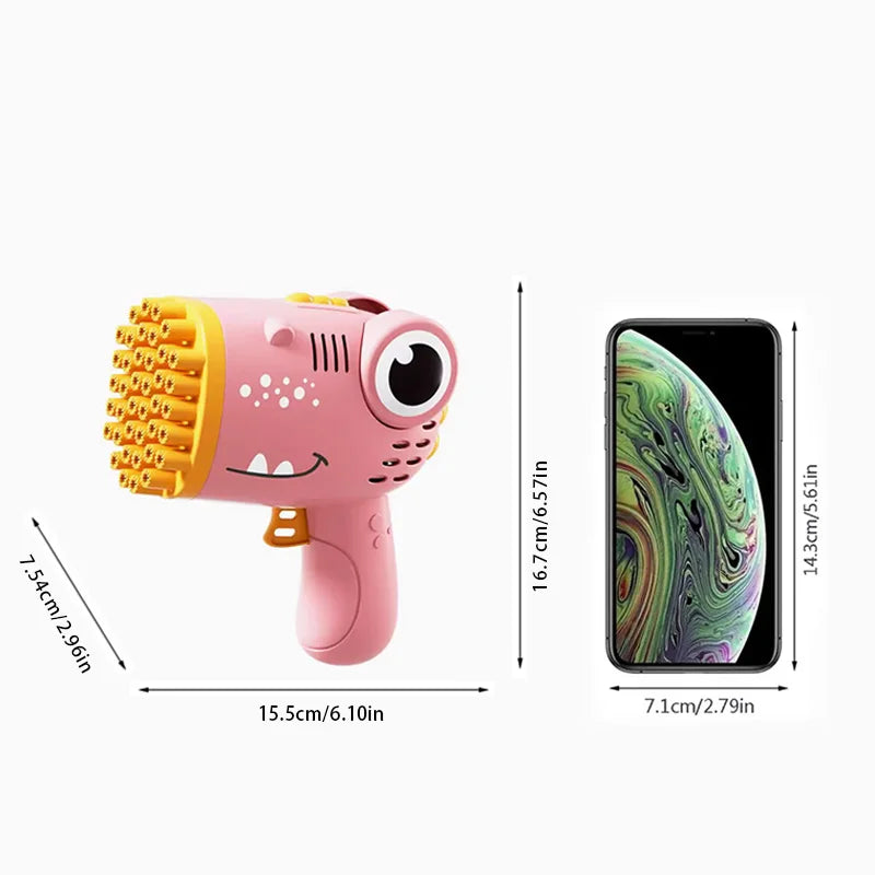 VitaHome™ DinoBlast 40-Hole Electric Bubble Gun – Ansicht 2