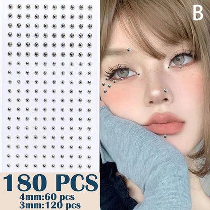 Vita 180-Piece Sparkly Crystal Stick-On Fake Nose & Lip Gems Set