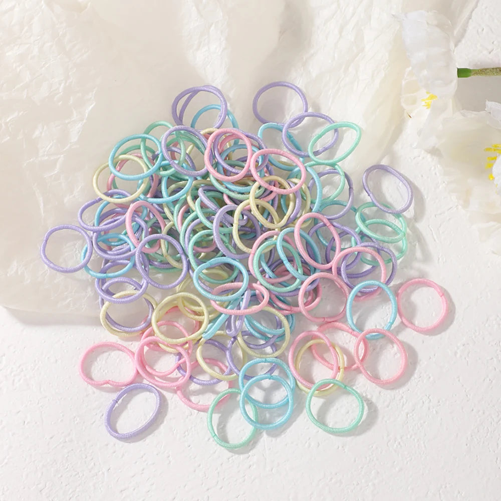 Vita 100-Piece Pastel Seamless Elastic Hair Ties & No-Damage Bands