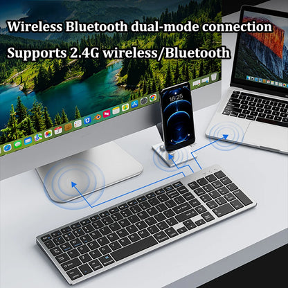 Tastatur kabellos mit Bluetooth und 2,4 GHz 102 Tasten – Ansicht 3