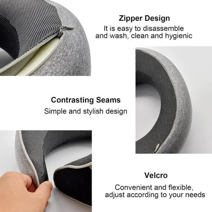 Travel Neck Pillow Memory Foam U-shaped Pillow Snail Style Travel Neck Support Portable Adjustable Soft Noon Break Sleep Pillows – Ansicht 4