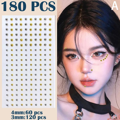 Vita 180-Piece Sparkly Crystal Stick-On Fake Nose & Lip Gems Set