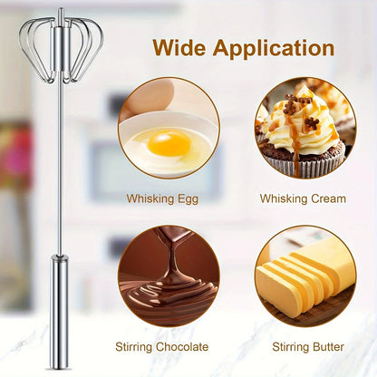 VitaHome™ WhirlWhip Semi-Automatic Stainless Steel Push Whisk