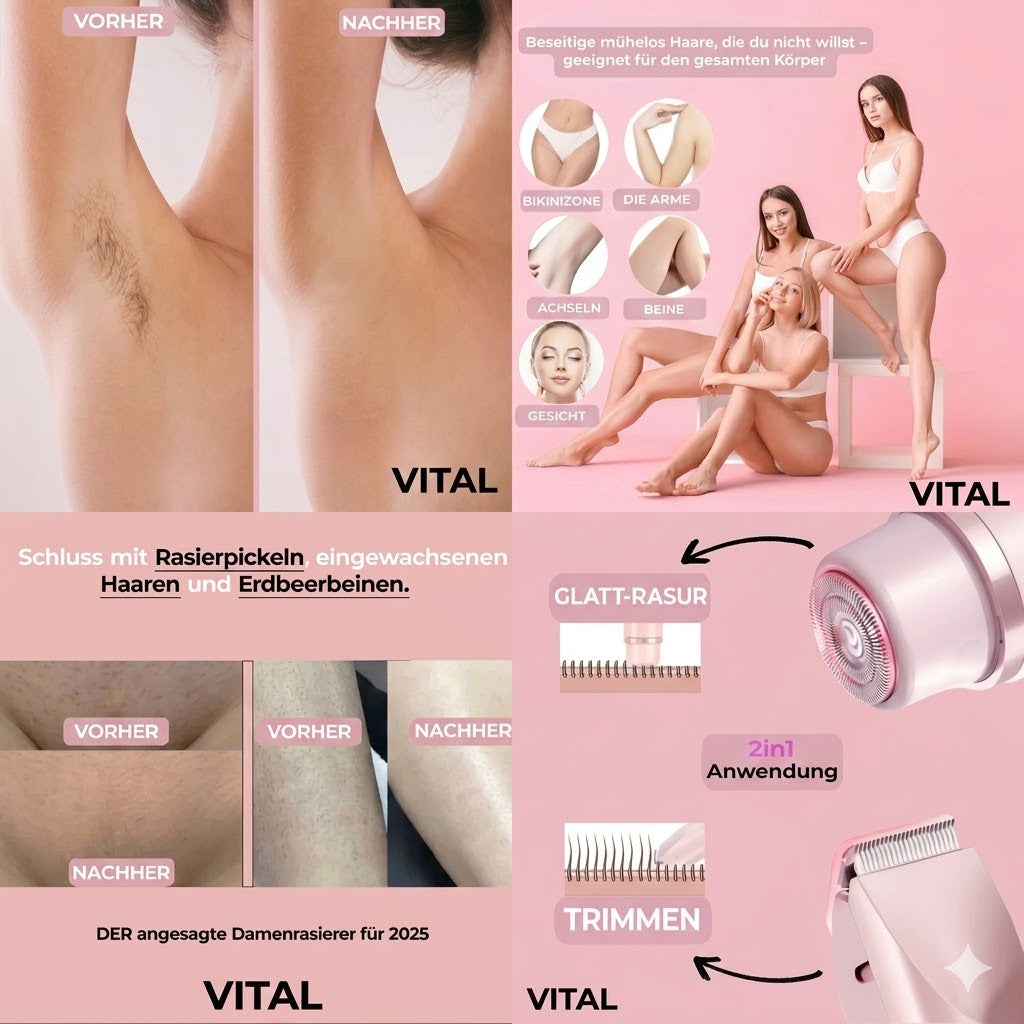 Vita Damenrasierer 2-in-1 Damen Körperrasierer